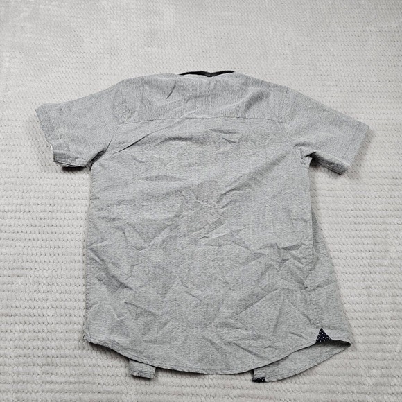 Craft + Flow Shirt Boys Small 8 Button Up Short Sleeve Gray Performance Material - Picture 6 of 7